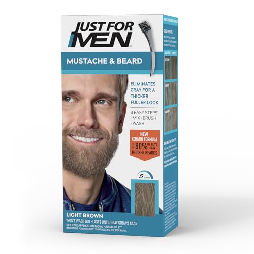Just For Men Beard Dye Light Brown M-25 with Brush