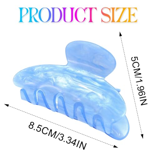 CAKURE Acrylic Claw Clips - 2PCS Medium Hair Clips for Women