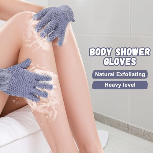 Exfoliating Dual Texture Bath Gloves - 2 Pairs Velvet Night Variation