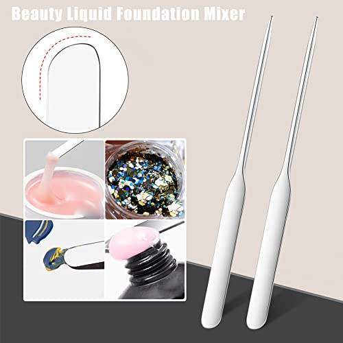 Stainless Steel Makeup Spatula 6-Pack - Foundation Mixer Tool