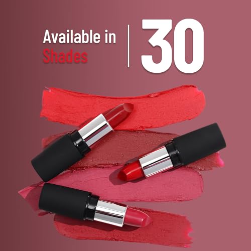 SWISS BEAUTY Pure Matte Creamy Lipstick | Non-drying, Highly pigmented Lipstick | Shade- Coral Red, 3.8gm|