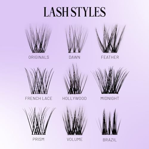 Lilac St - Dawn Natural Faux Eyelash Clusters (12mm) - No "Makeup" Look - DIY Lash Extension Wisps - Lightweight & Lifelike - Lasts 10 Days - Cruelty Free, Vegan, Women Founded - 10 Lashes