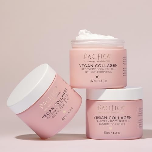 Pacifica Beauty | Vegan Collagen Body Butter | Hydrating, Nourishing, Moisturizer | Long-Lasting Hydration | Cream Lotion for Dry Skin | Light Floral Scent | Paraben Free | Vegan + Cruelty Free