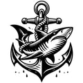 Temporary Tattoos Anchors Shark Steering Wheel Set