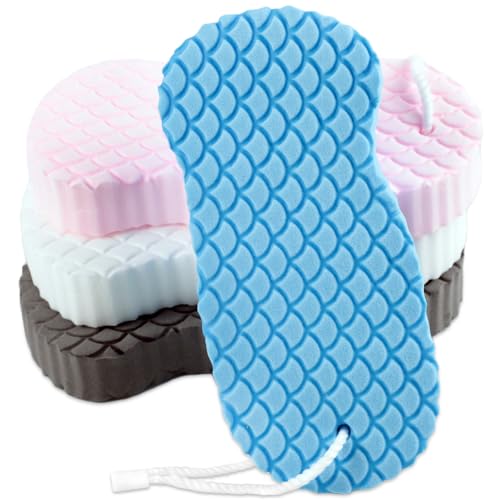 4-Pack Exfoliating Bath Sponges – Soft Shower Sponge Set