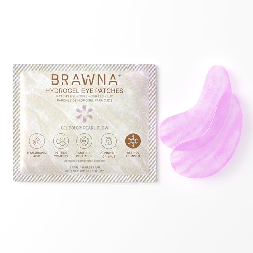 BRAWNA Hydrogel Under Eye Patches - 24 Pairs with Retinol & Hyaluronic Acid