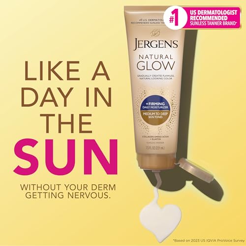 Jergens Natural Gradual Glow Bundle Pack: Daily Moisturizer +Firming 7.5fl oz and SPF20 Face Moisturizer 2fl oz, Medium to Tan