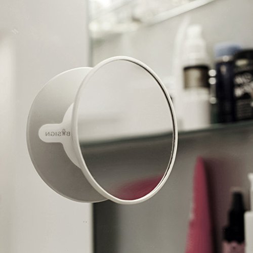 Mirror Magnification by 5 Black with Suction Cup Magnetic Mount