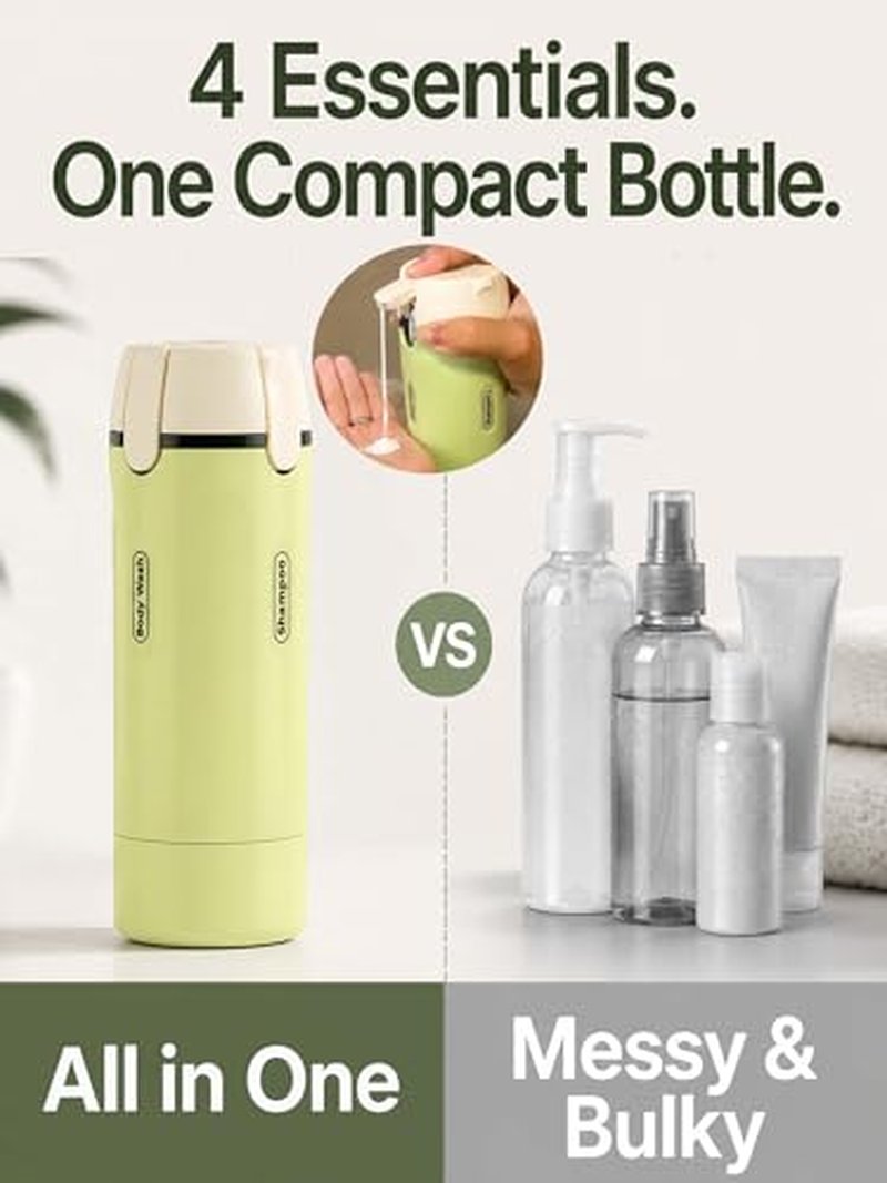 4-in-1 Travel Dispenser Bottles, TSA Approved Leak Proof (33ml)