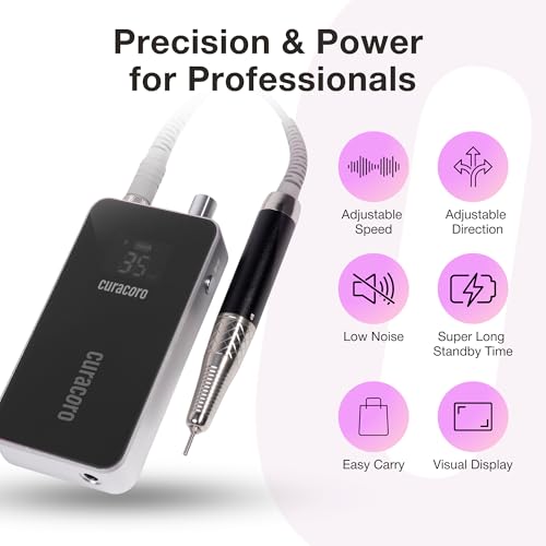 Curacoro 35000RPM Nail Drill with 80W Brushless Motor