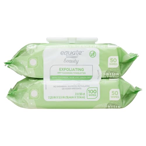 Equate Exfoliating Makeup Remover Wipes, 200 Count