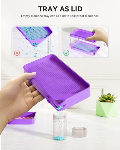 ARTDOT 10-Piece Interlocking Diamond Art Trays Kit for Adults