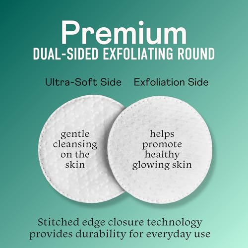 Swisspers Premium Exfoliating Cotton Rounds – Dual-Sided, 80 Count Pack of 6, Ultra Soft & Gentle for Sensitive Skin