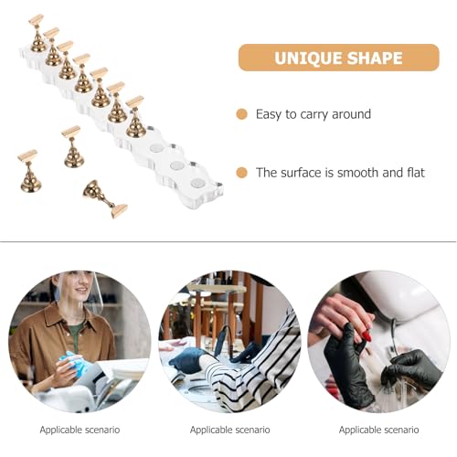 minkissy Extended Armor Holder 7.7 Inch Metal Nail Display Stand Durable Nail Rack with Smooth Surface for Manicure Art Practice and Press on Nails Organizer