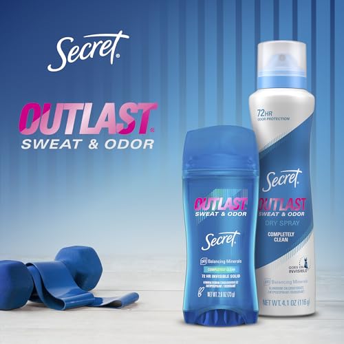 Secret Outlast Antiperspirant Deodorant for Women, Sweat & Odor Protection, PH Balancing Minerals, Clear Gel, Unscented, 2.6 oz