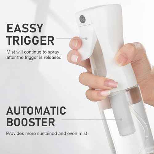 ELEMSY Spray Bottle For Hair (2 Pack 6.8 OZ) Continuous Mister Empty Spray Bottles, Ultra Fine Mist Water Sprayer for Hairstyling, Cleaning, Plants, Pets, Barbers, Salons, Essential Oil Scents