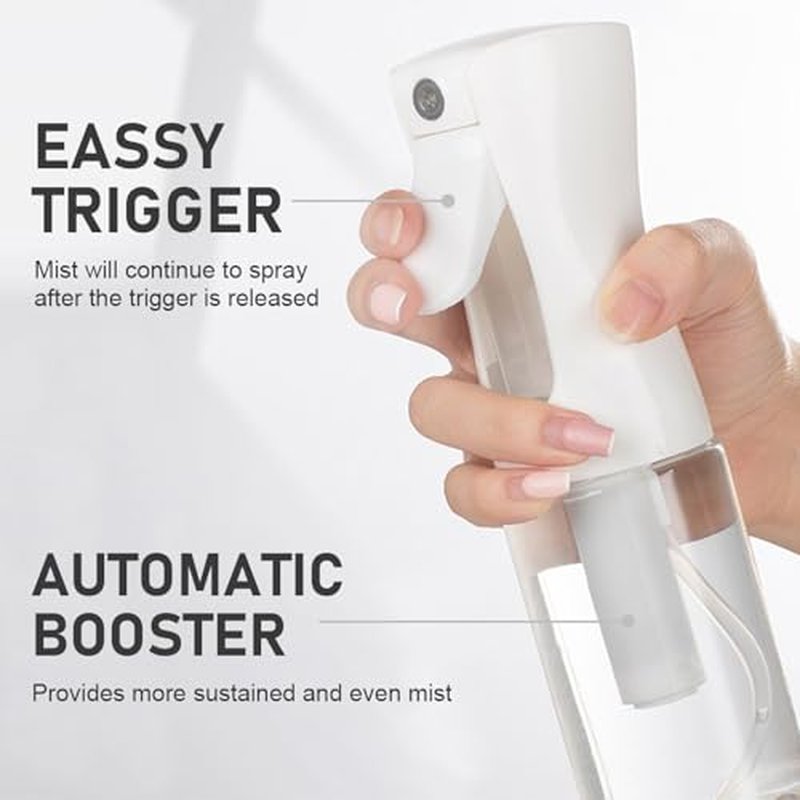 ELEMSY 10 OZ Spray Bottle for Hair - Continuous Ultra Fine Mist (2 Pack)
