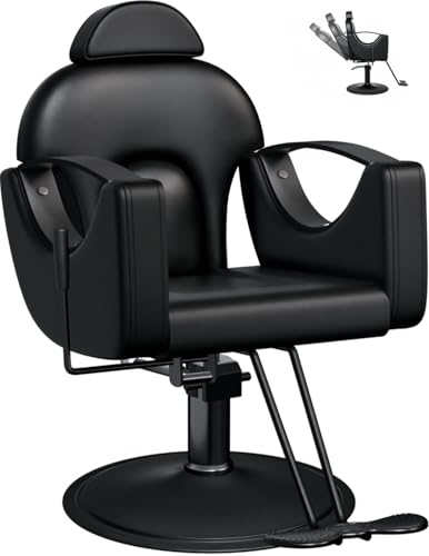 Professional Hydraulic Barber Chair with Reclining Back