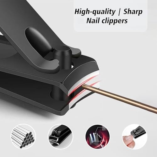 Men's Nail Clipper Set - Travel Grooming Kit in PU Leather Case