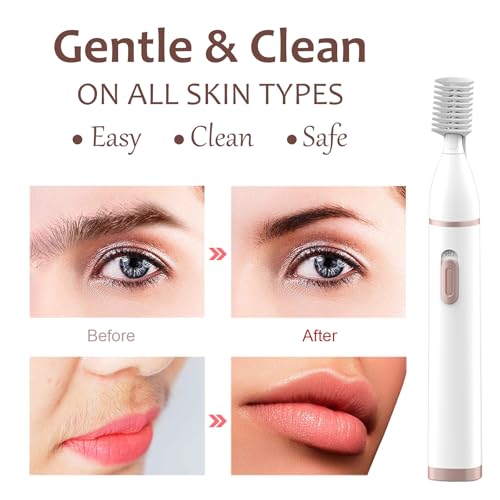 Eyebrow Trimmer Razor for Women - Electric Eye Brow Trim Shaver - Painless Brow Trimming Rechargeable Facial Hair Removal for Eyebrows Chin Peach Fuzz Lips Ear Face Neckline with Comb