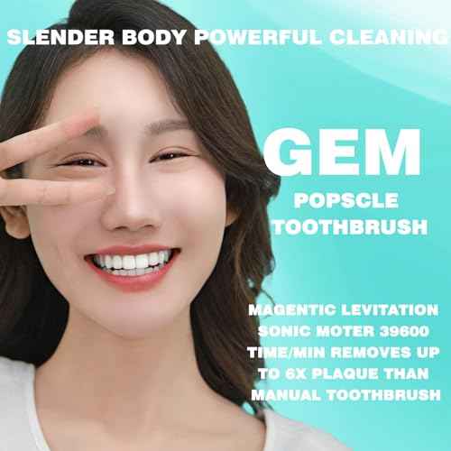 GEM GLAMOUR ENERGY MAGIC Sonic Electric Toothbrush for Adults and Kids 3 Heads Rechargeable Power Tooth Brush Travel Toothbrushes Gifts Stocking Stuffers-Black