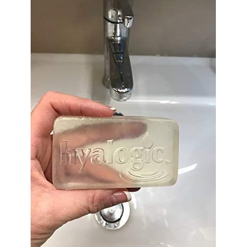 Hyalogic Face & Body Cleansing Bar Soap 4oz (Pack of 2) Hydrating Hyaluronic Acid Cleanser - Fragrance Free, Non-Irritating, Vegan Friendly HA