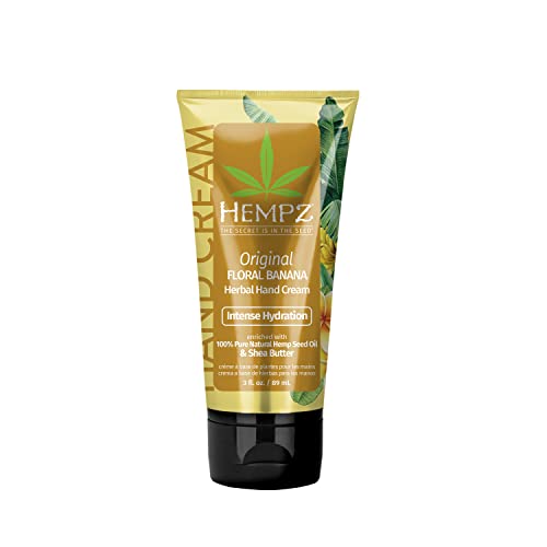 Hempz Daily Moisturizing Original Floral & Banana Hand Cream for Dry, Cracked Hands (3 Oz) – Healing Non-Greasy Crème for Women or Men with Dry or Sensitive Skin