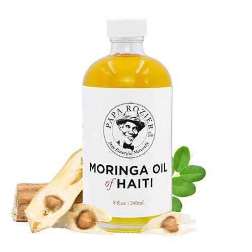 Papa Rozier Farms Pure Organic Moringa Oil of Haiti 8 oz - Crushed in Our Farmhouse in Brooklyn - Undiluted, Cold Pressed, and Unrefined for Hair, Skin, Eyelashes, Eyebrows & Nails, Pack of 1