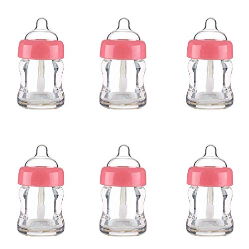 6 Pack Empty Lip Gloss Tubes, 7ml Refillable Milk Bottle Shaped Containers, Pink