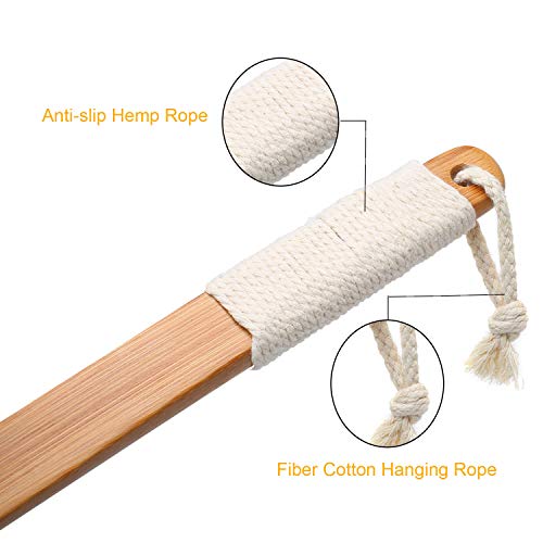 Leotruny 100% Natural Exfoliating Loofah with 17in Arc Long Handle - 1 Pack