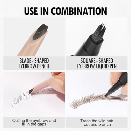 Waterproof Eyebrow Pencil Set - Microblading Pen with Brush (2 Pc)