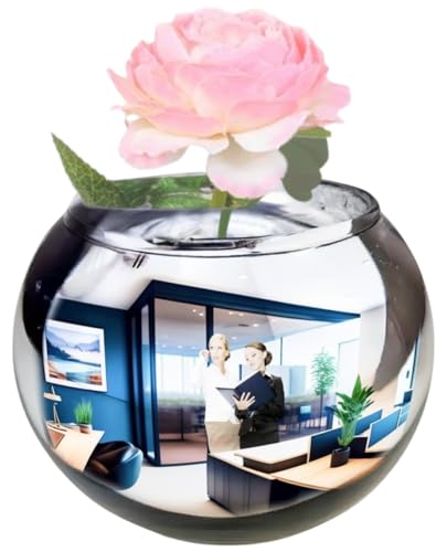 6-Inch Convex Mirror Vase - Stylish Desk Organizer & Decor