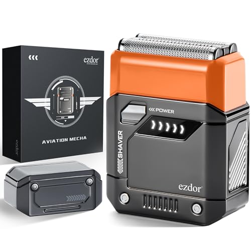 Electric Razor for Men, Mini Foil Shaver with 3-Blade, USB-C Rechargeable Waterproof Cordless Metal Shaver with Travel Case
