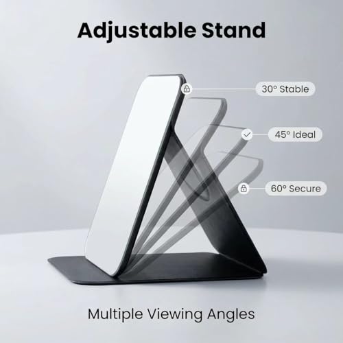 Ultra-Thin Pocket Mirror with PU Leather Cover - Dual-Sided