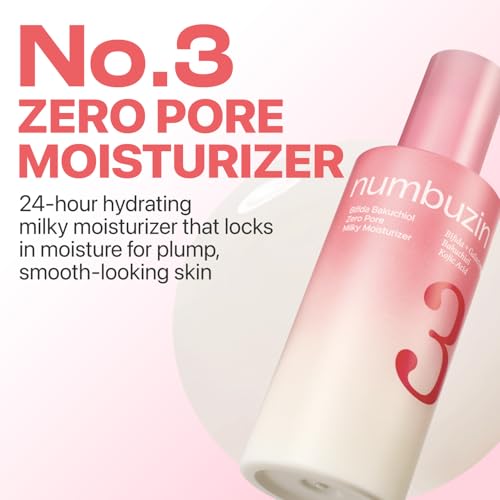 Numbuzin No.3 Bifida Bakuchiol Milky Moisturizer for Sensitive Skin - Pore Refining & Hydrating 5.07oz