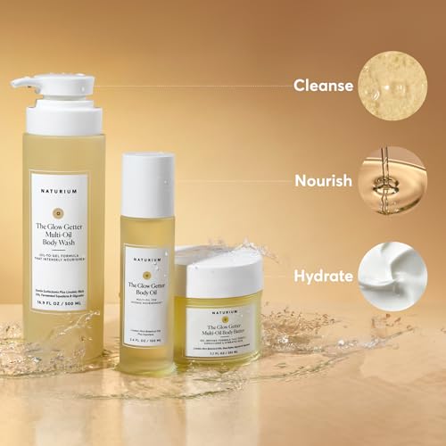 Naturium The Glow Getter Body Oil with Squalane & Rosehip, 3.4 fl oz