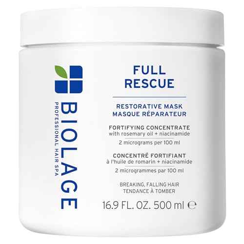Biolage Full Rescue Restorative Hair Mask - Deeply Conditions & Creates Denser Appearance, Softens & Strengthens Thin and Thinning Hair, Rosemary Oil & Niacinamide, Vegan & Cruelty-Free, 16.9 Fl Oz