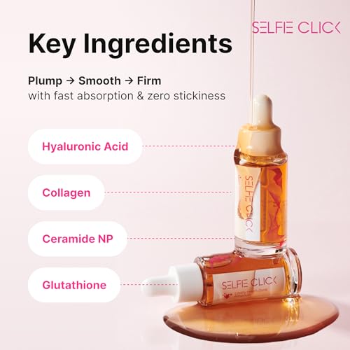 Heart Zone Collagen Serum with Hyaluronic Acid & Peptides, Non-greasy Firming Serum for Fine Lines & Elasticity, Korean Skin Care, All Skin Types (0.67 Fl Oz / 20 ml)