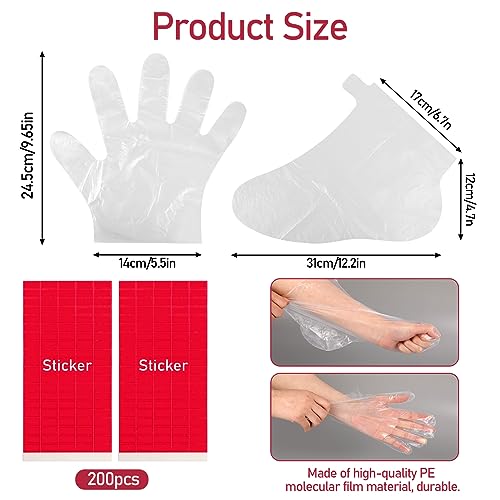 200 Pack Disposable Paraffin Wax Liners for Hand and Feet Spa Treatment
