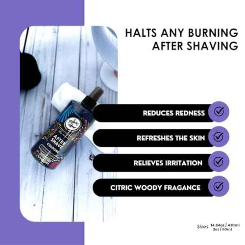 Rolda Midnight After Shave Tonic Cologne For Men - Post Shave Tonic Spray, Calms Irritation, Helps Heal & Clean Shaved Areas, Masculine Fragrance (14.54oz | 430ml)