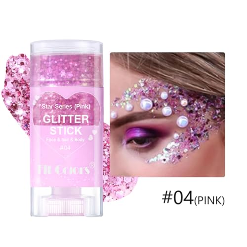 Blue & Pink Glitter Stick Set - Waterproof Face & Hair Glitter