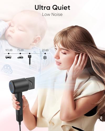 ANIEKIN Ionic Hair Dryer with Brushless Motor & Diffuser