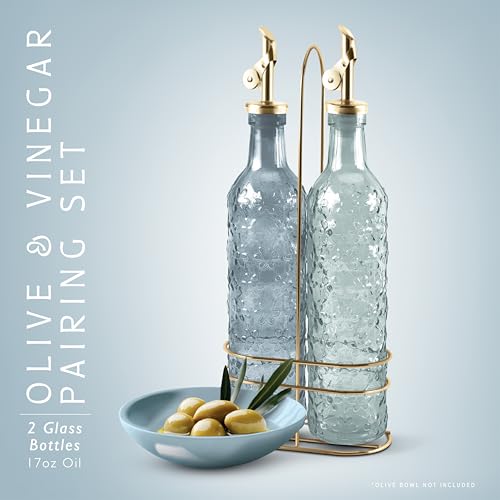 Glass Oil & Vinegar Dispenser Bottle 2-Pack, 17oz