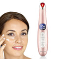 Eye Lift Wand, 3 in 1 Vibrating 98¡ÆF to 113¡ÆF LCD Eye Massager for Dry Eyes, Dark Circles and Puffiness, Face & Neck Lifting Tool for Fine Lines and Wrinkles, Rose Gold