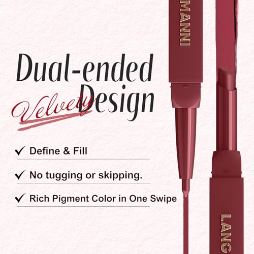LANGMANNI 2-in-1 Lipstick & Lip Liner Set - 2 Colors | Matte Long-Lasting Makeup Kit #5+6