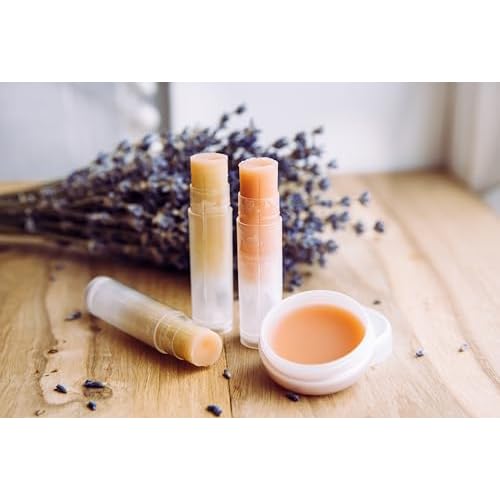 Lip Balm Containers, Round Tubes | Pack of 40 | Clear, 0.15oz Containers with Caps, Made in USA | For DIY Lip Stick, Homemade Lip Balms
