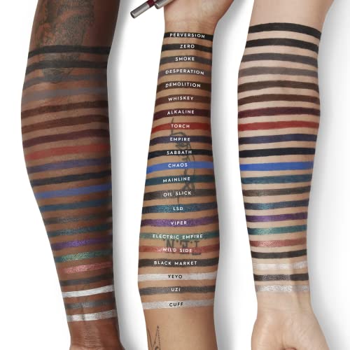 URBAN DECAY 24/7 Glide-On Waterproof Eyeliner Pencil (Uzi - Dark Gunmetal Gray Shimmer), Smudge-Proof, Transfer-proof, Long-lasting Colored Eye Liners, Hydrating Vitamin E, Cruelty-free - 0.04 oz