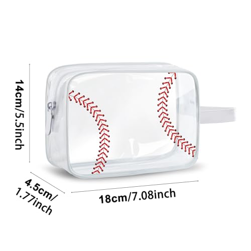 16PCS Baseball Cosmetic Bag - Waterproof Baseball Clear PVC Travel Bag,Baseball Gift Accessories Bags Goodie Snack Makeup Bag,Toiletry Zipper Pouch Organizer,Baseball Team Gifts for Girls Team Player