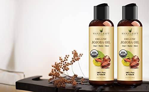 Handcraft Blends USDA Organic Jojoba Oil 4 fl. oz - 100% Pure & Natural Jojoba Oil for Skin, Face and Hair - Deeply Moisturizing Anti-Aging Jojoba Oil for Men and Women