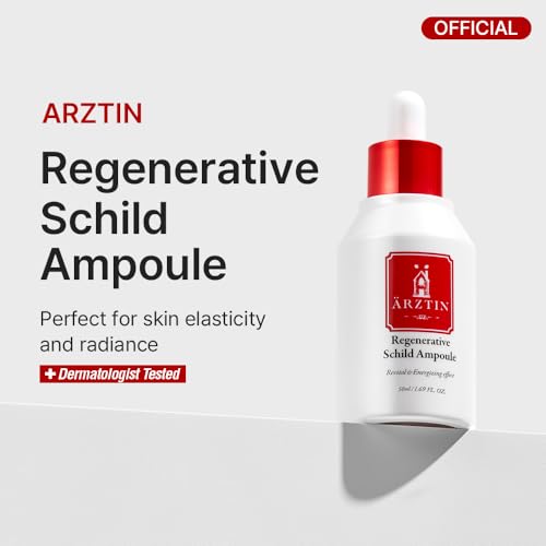 Regenerative Schild Ampoule, 1.69 fl oz Non-sticky | Soft & Fast absolution, Anti-aging Facial Serum, Nutrition, Brightening, Elasticity, Soothing for Dry, Wrinkled, Oily Skin